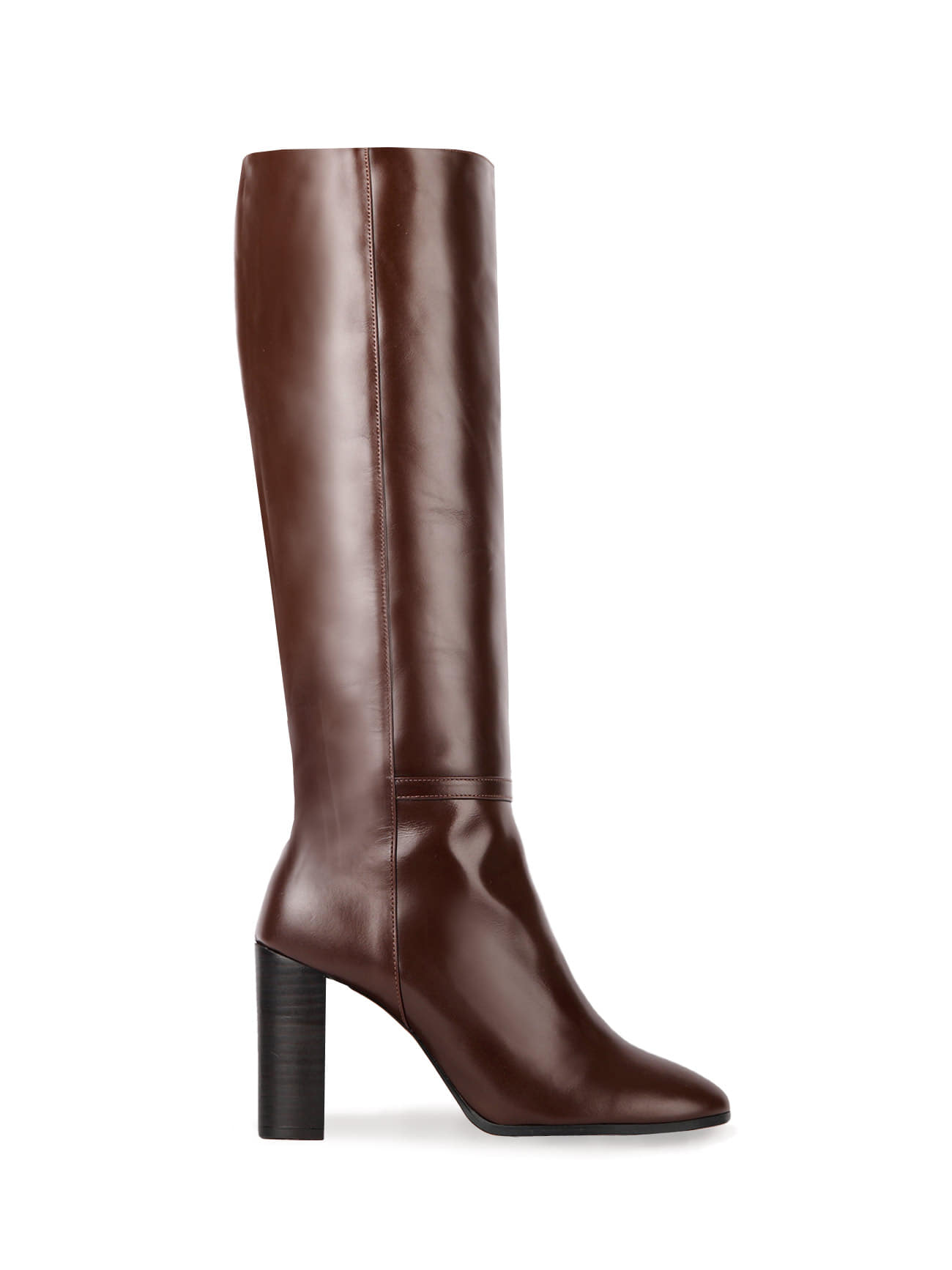 KATE LEATHER KNEE BOOTS - CHOCO