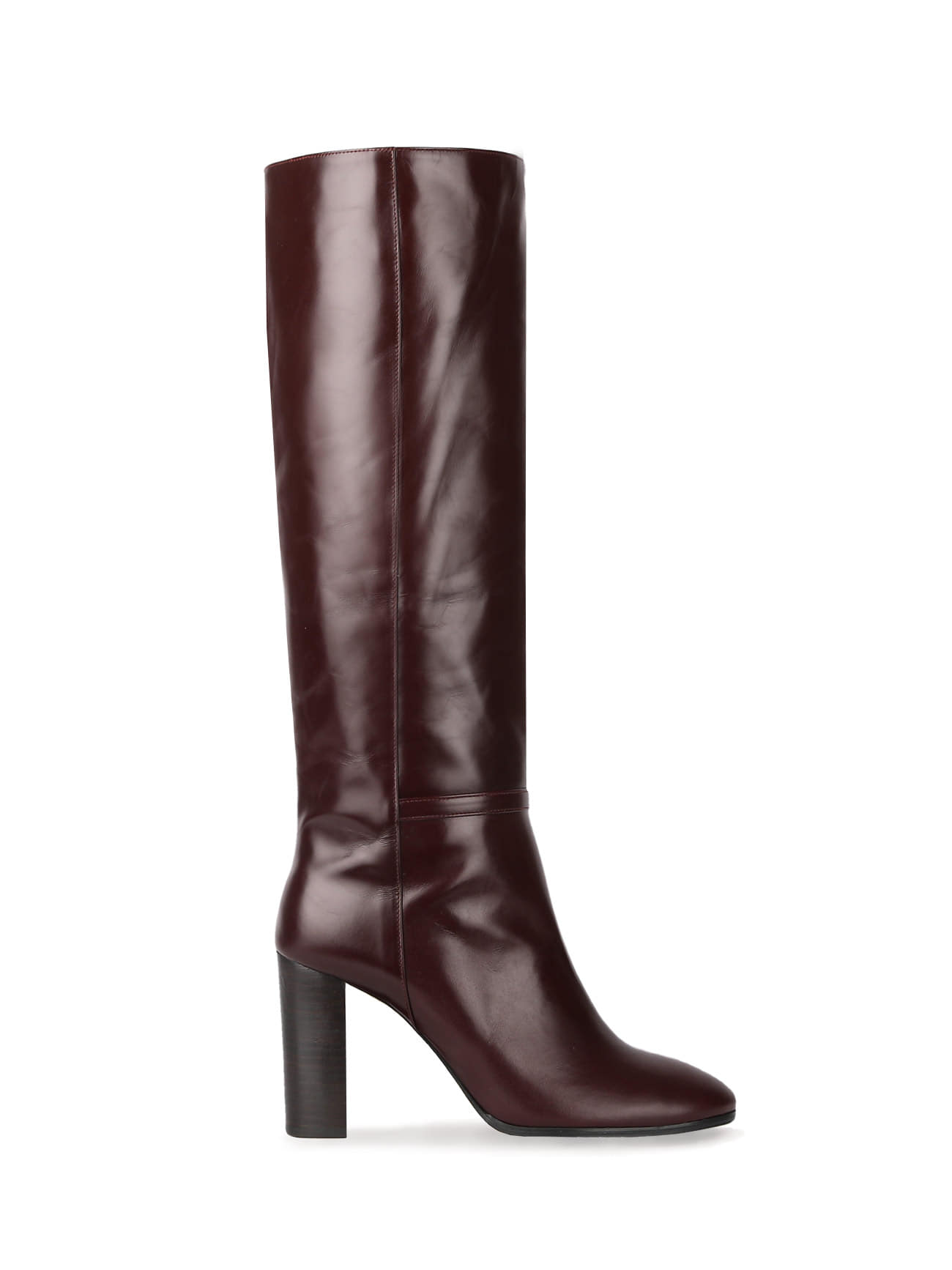 KATE LEATHER KNEE BOOTS - WINE