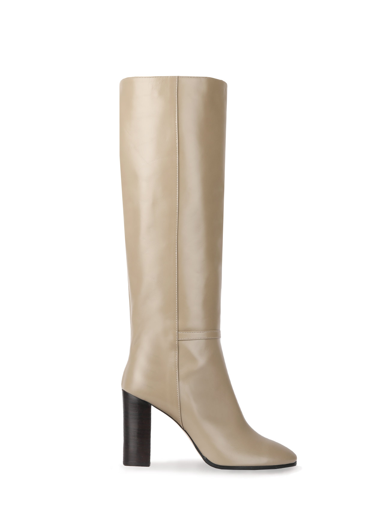 KATE LEATHER KNEE BOOTS - OLIVE