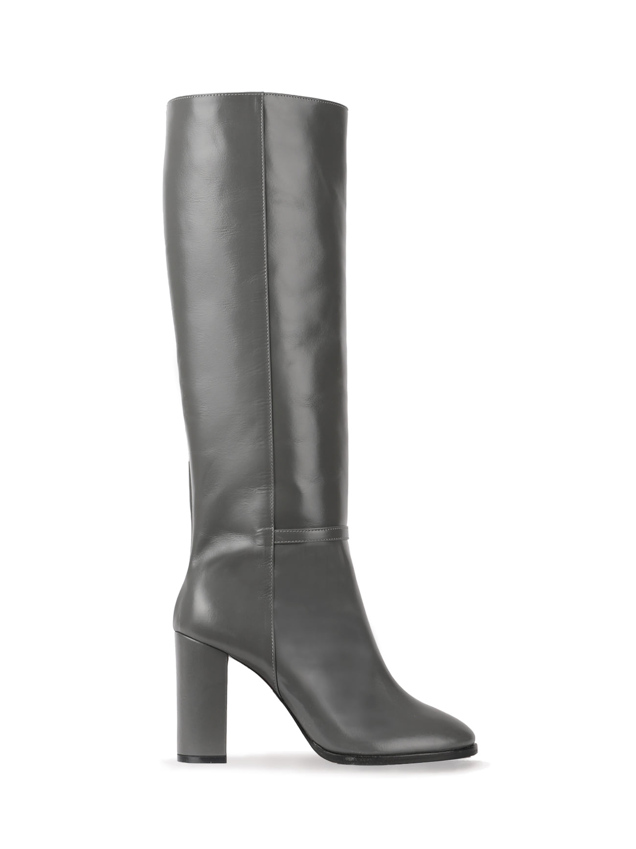 KATE LEATHER KNEE BOOTS - DARK GRAY