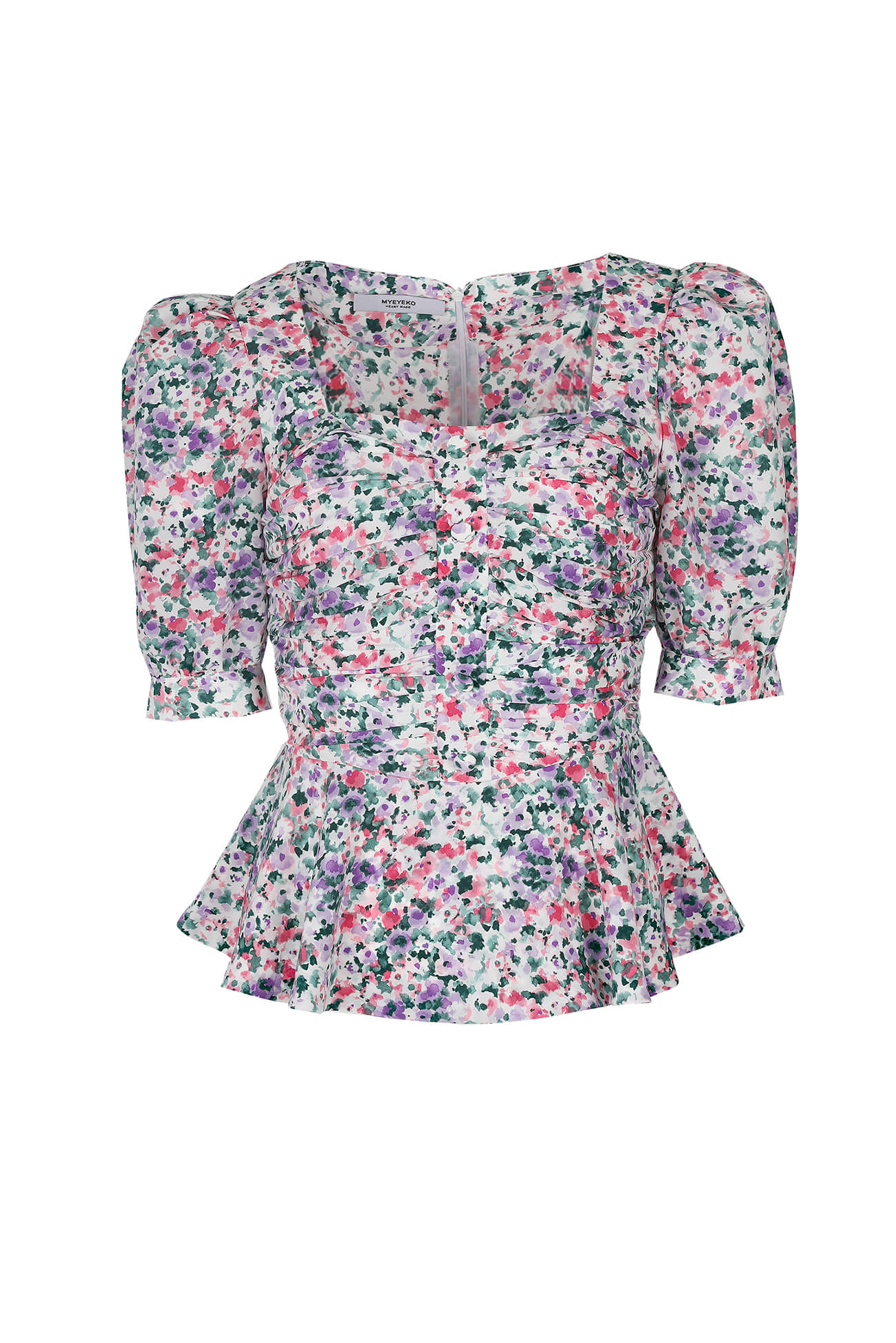 HIGH QUALITY LINE - Floral Pattern Fabric Blouse