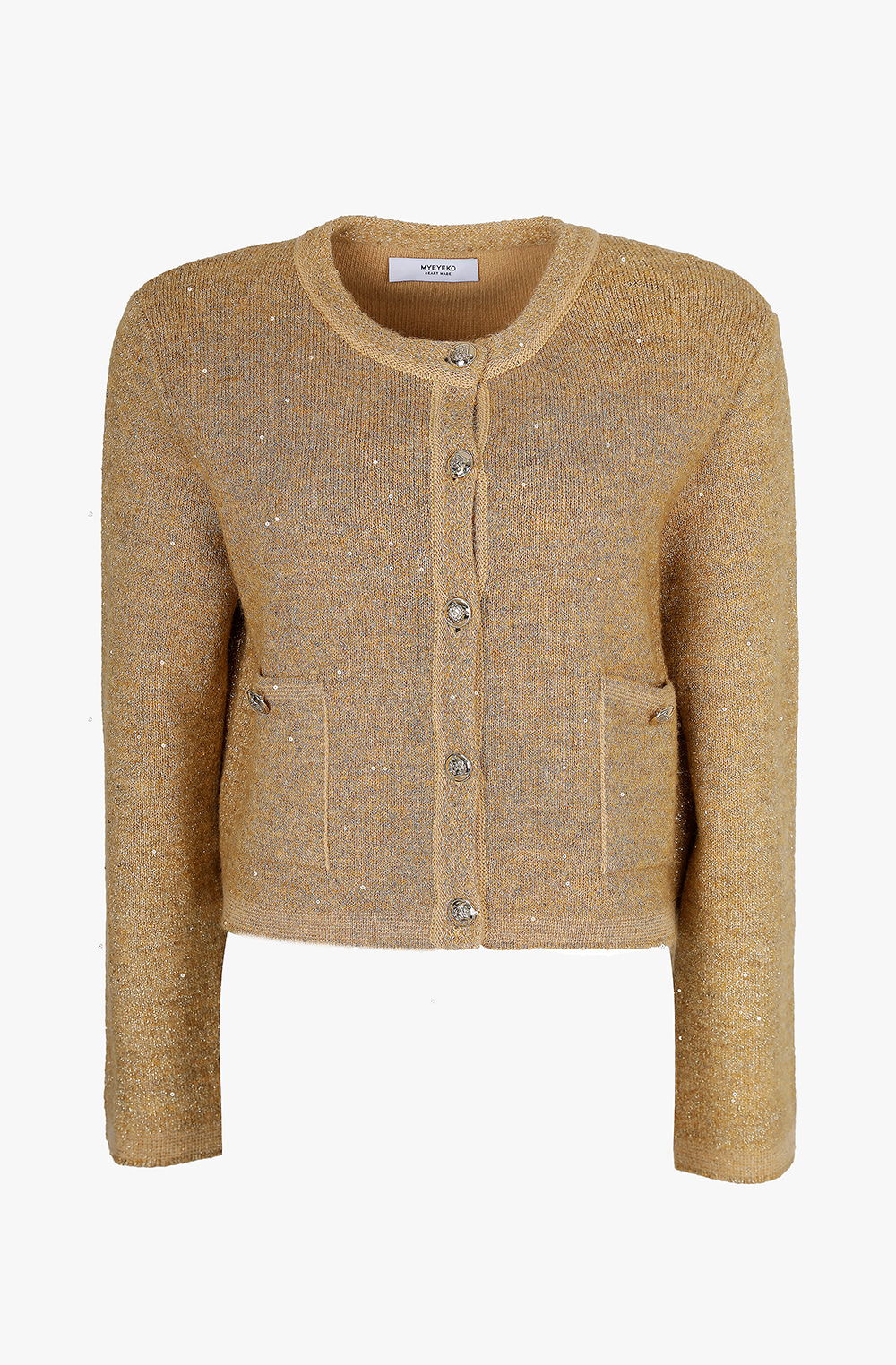 HIGH QUALITY LINE - Sequin Embellished Knit Jacket (GOLD)