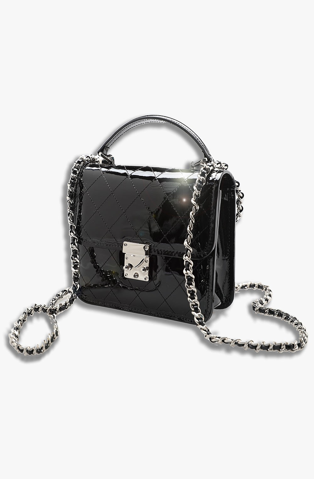 Myeyeko Exclusive Line - SOPHIA BAG (Leather by, FAEDA MADE IN ITALY) Black&amp;Silver