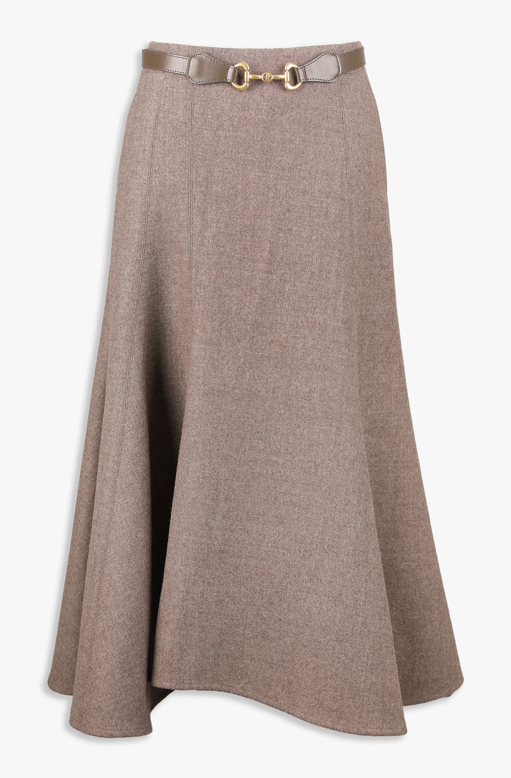 HIGH QUALITY LINE - Anna Belted Wool Flare Skirt (ETOFFE)