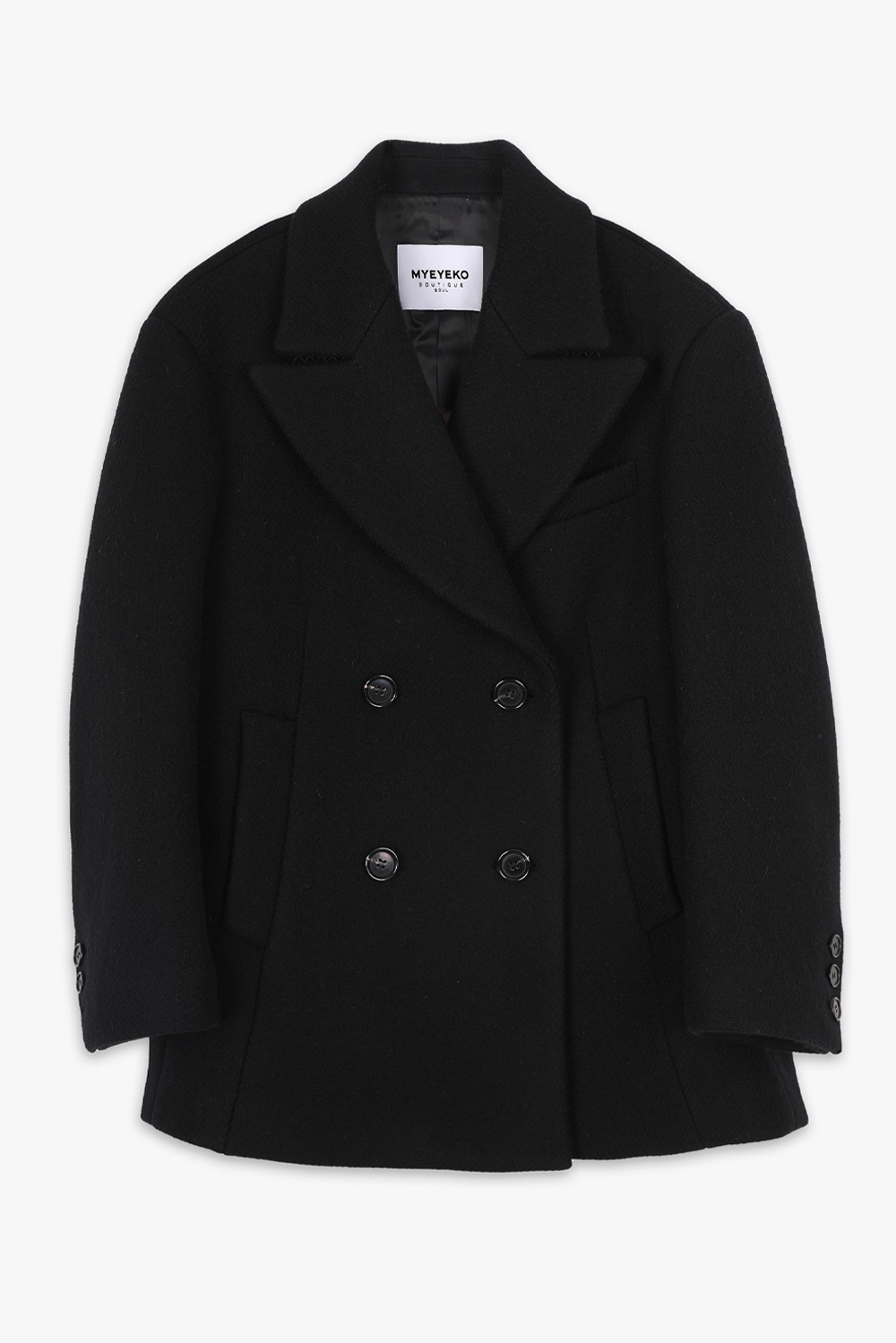 HIGH QUALITY LINE - Virgin Wool/Vera Alpaca Trapéze Coat (BLACK)
