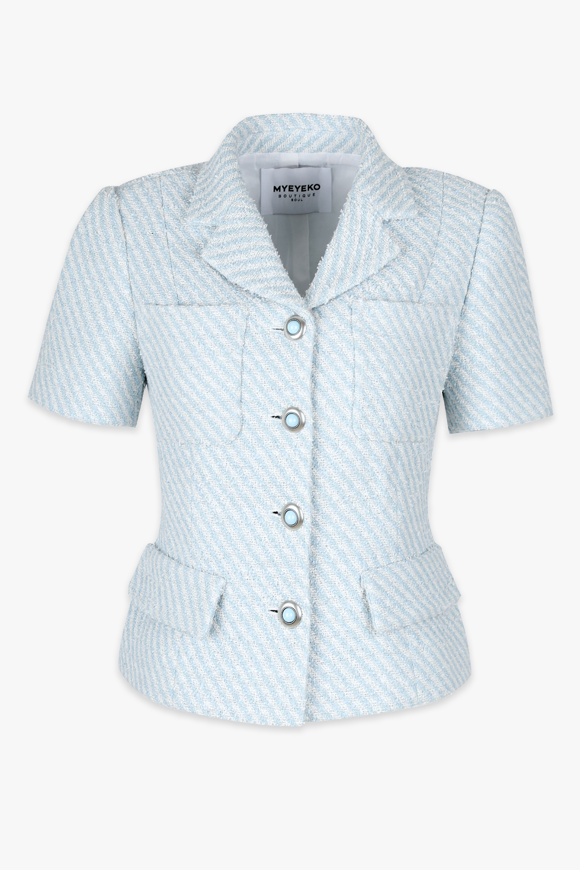 HIGH QUALITY LINE - STRIPED COTTON-BLEND TWEED JACKET